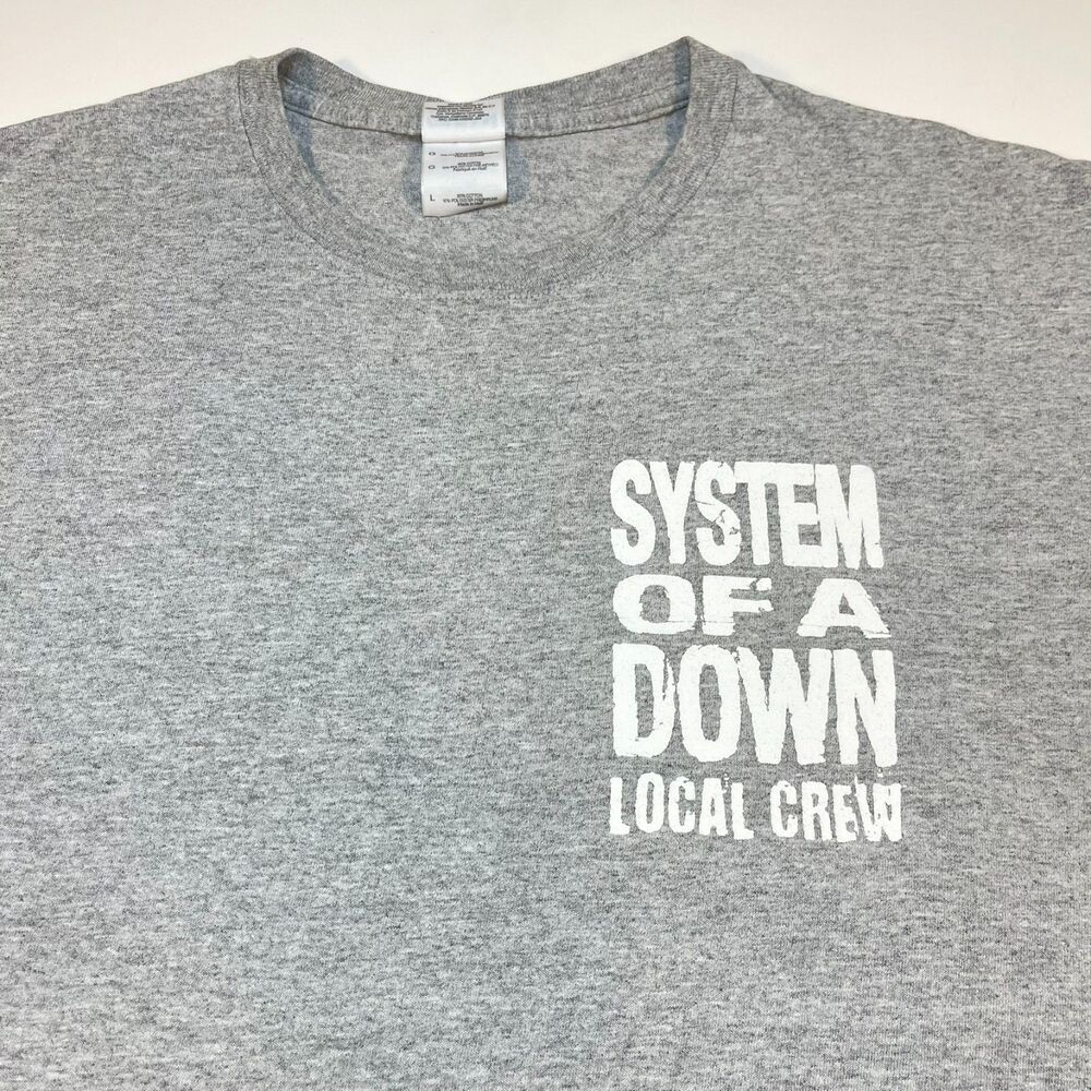 SYSTEM OF A DOWN local crew CONCERT TOUR T SHIRT Sz Mens L